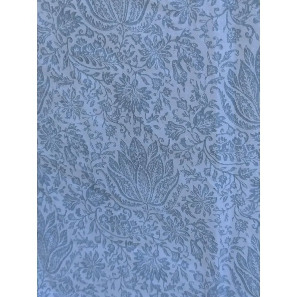 Ralph Lauren TWIN Flat Sheet Blue White Toile Jacobean Cotton French Country EUC